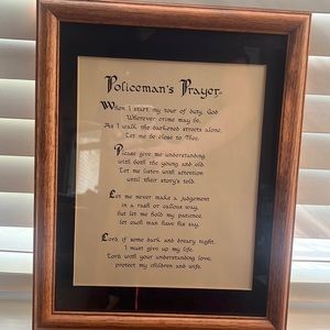 Policeman’s Prayer Poetry Frame